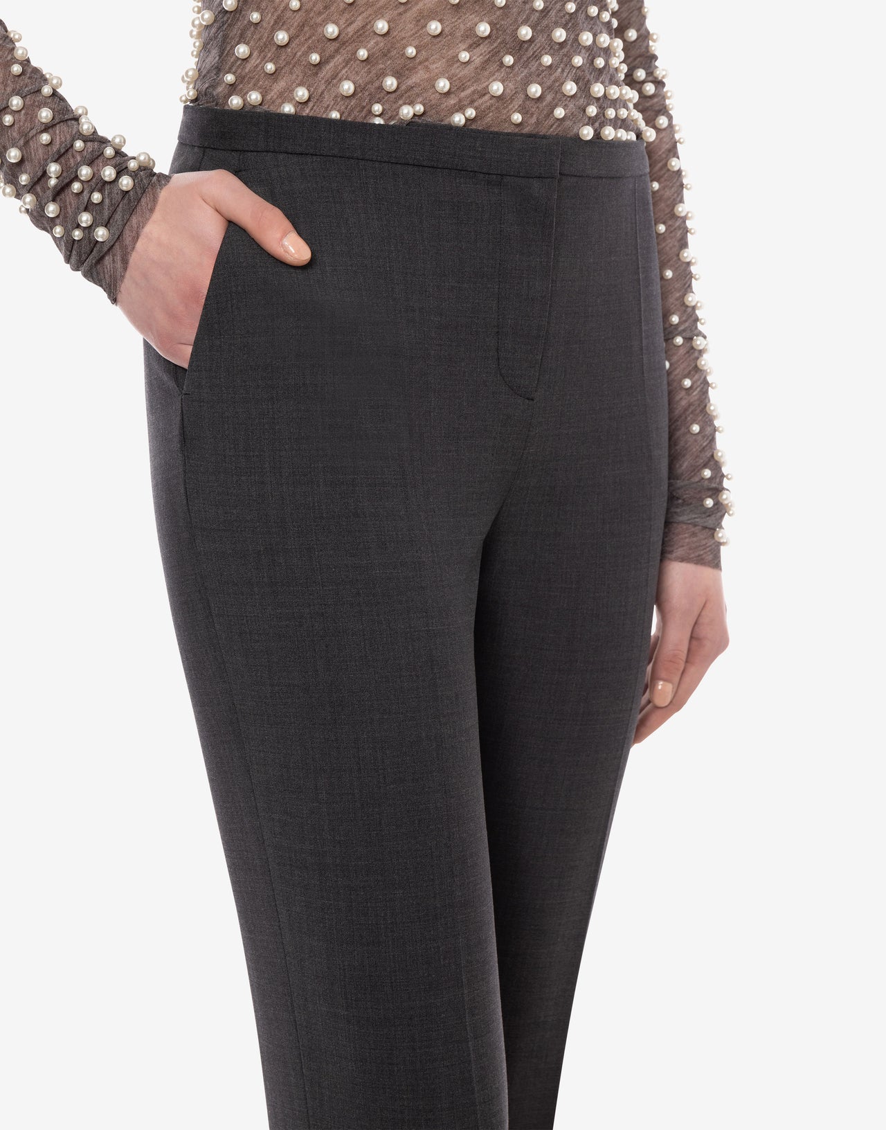 Pantalon droit en laine fresco