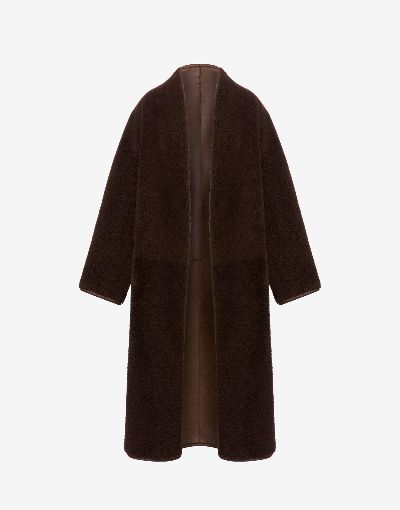 Oversized reversible sheepskin coat