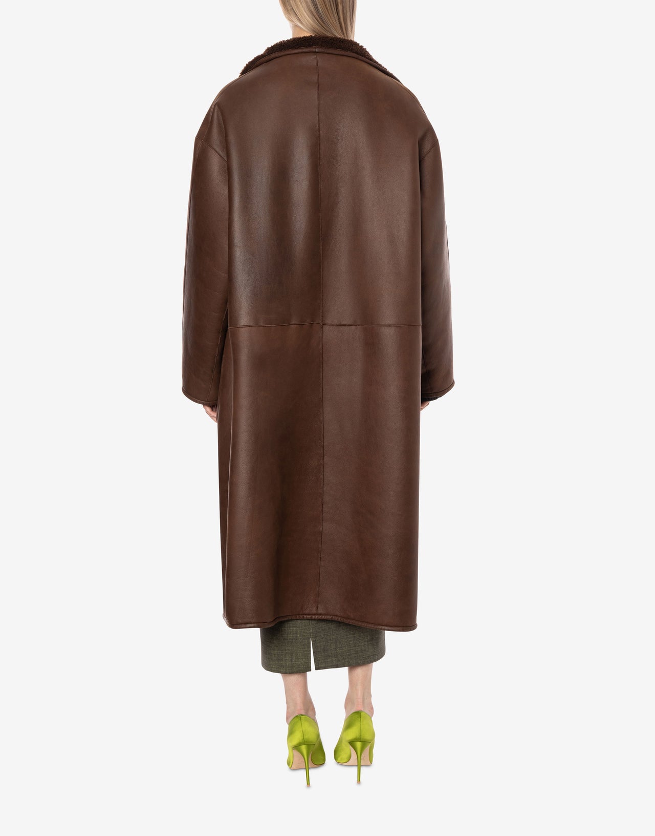 Oversized reversible sheepskin coat