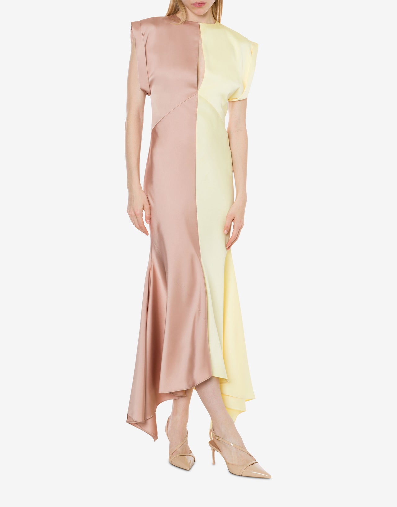 Two-tone satin dress