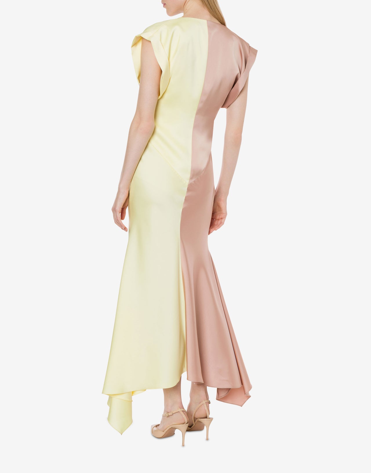 Two-tone satin dress