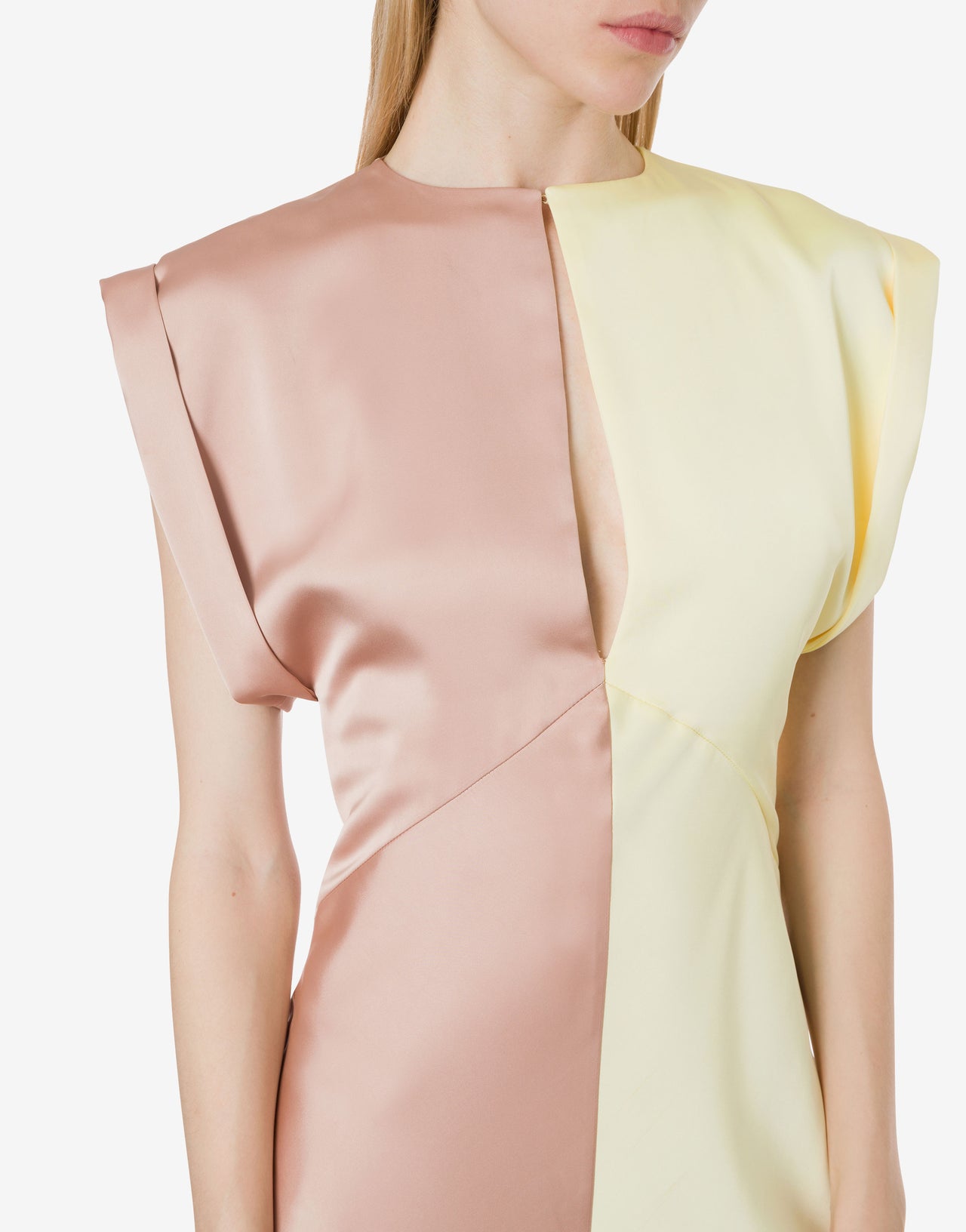 Two-tone satin dress