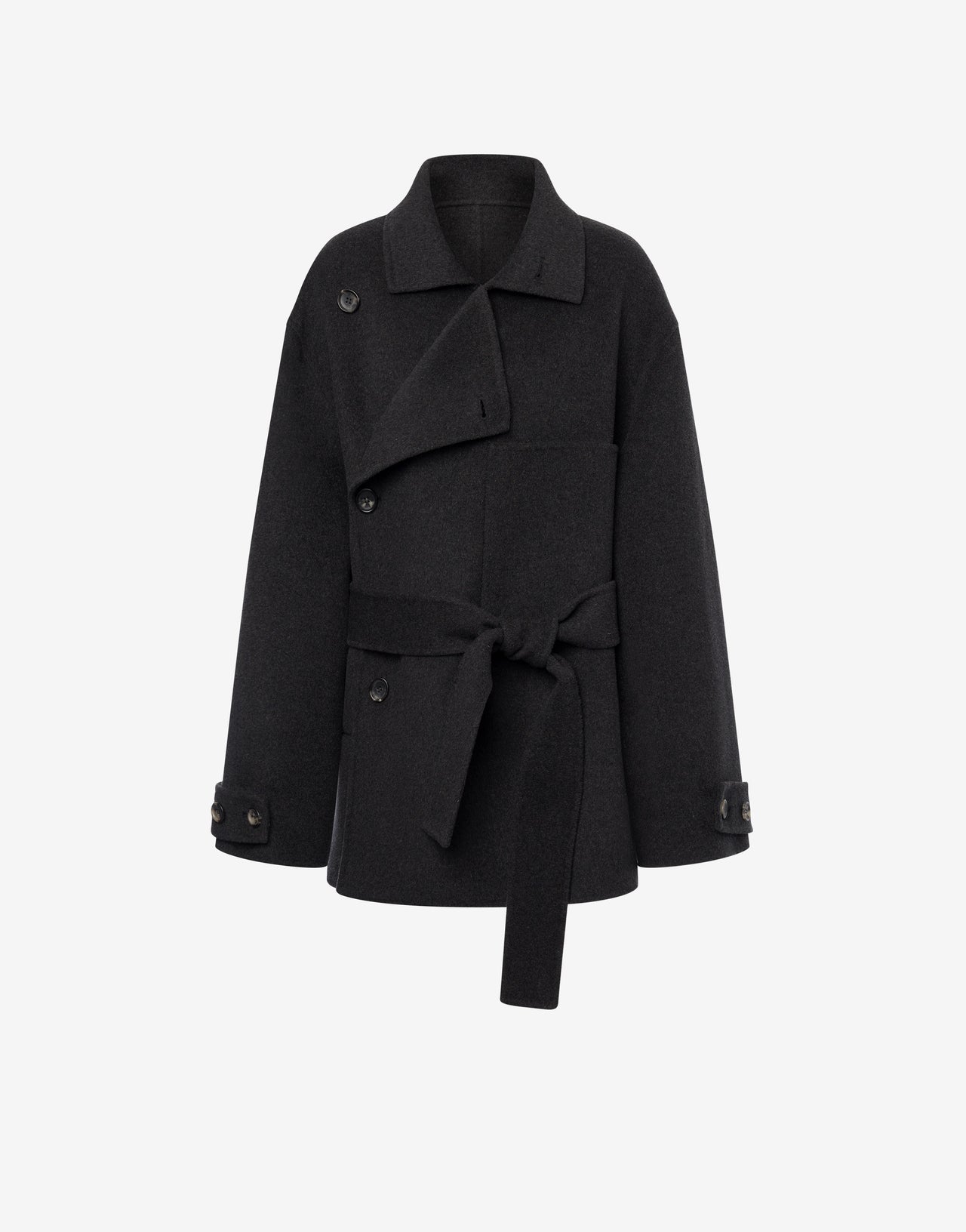 Double wool fabric coat