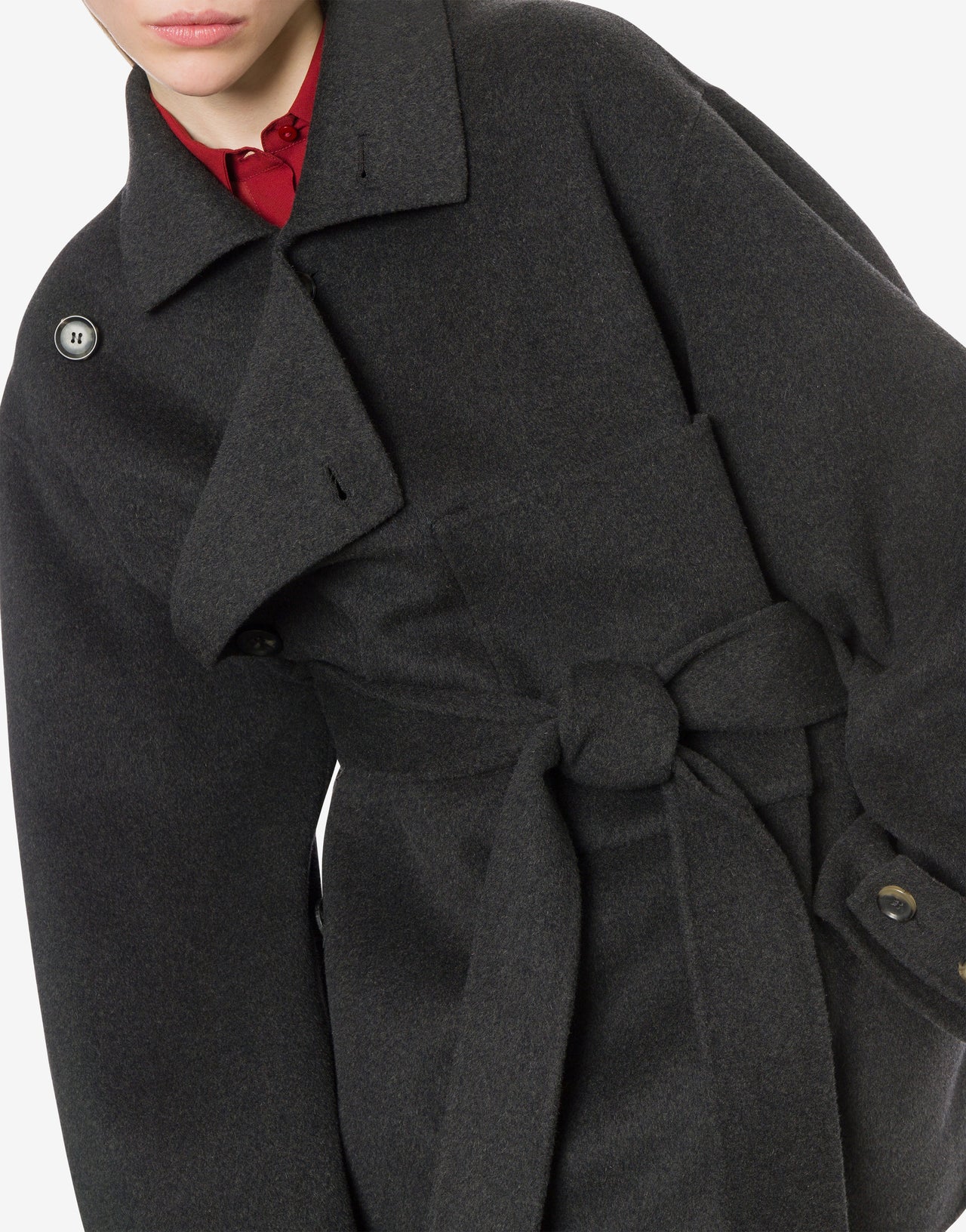 Double wool fabric coat