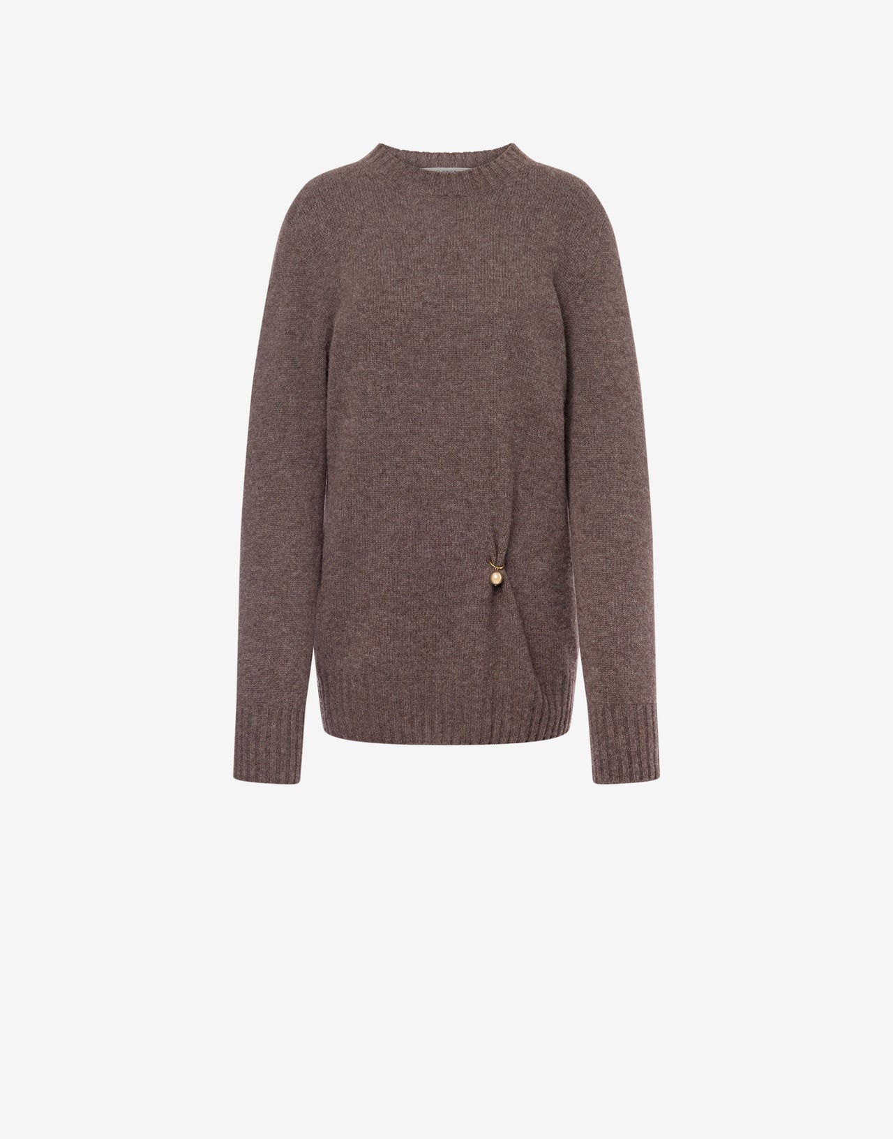 Wool and cashmere blend jumper with piercing-ball