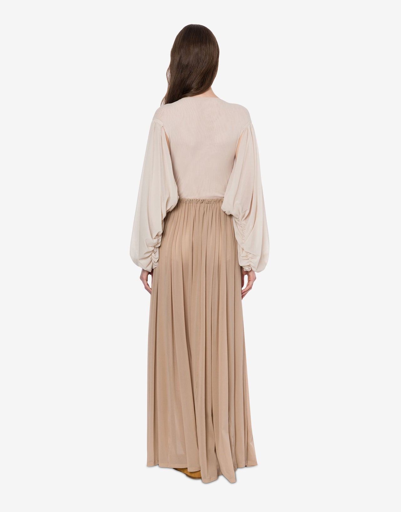 Stretch tulle long skirt