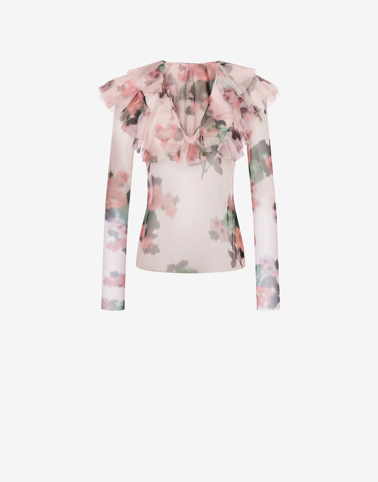 Tulle blouse with flower print