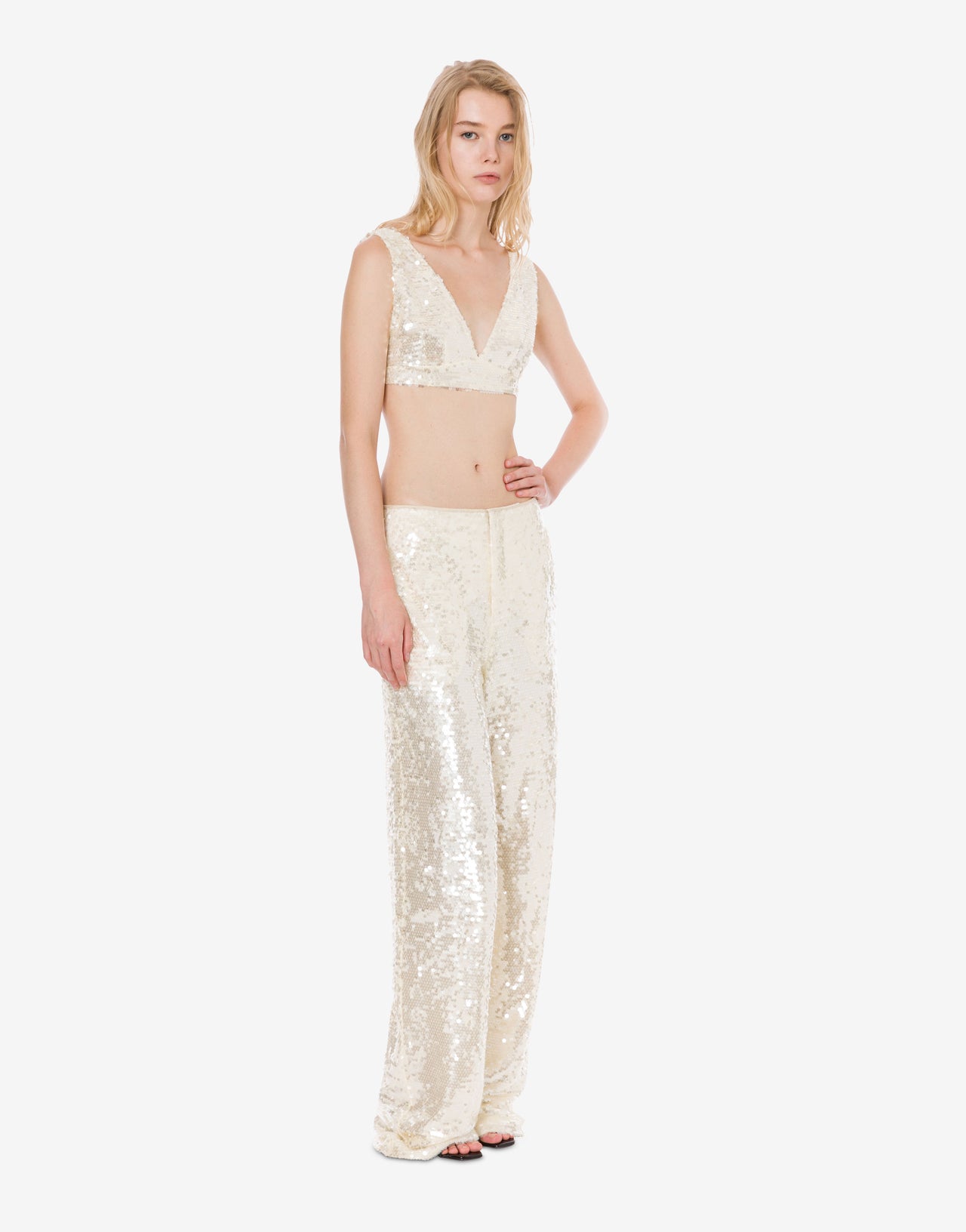 Wide trousers in paillettes