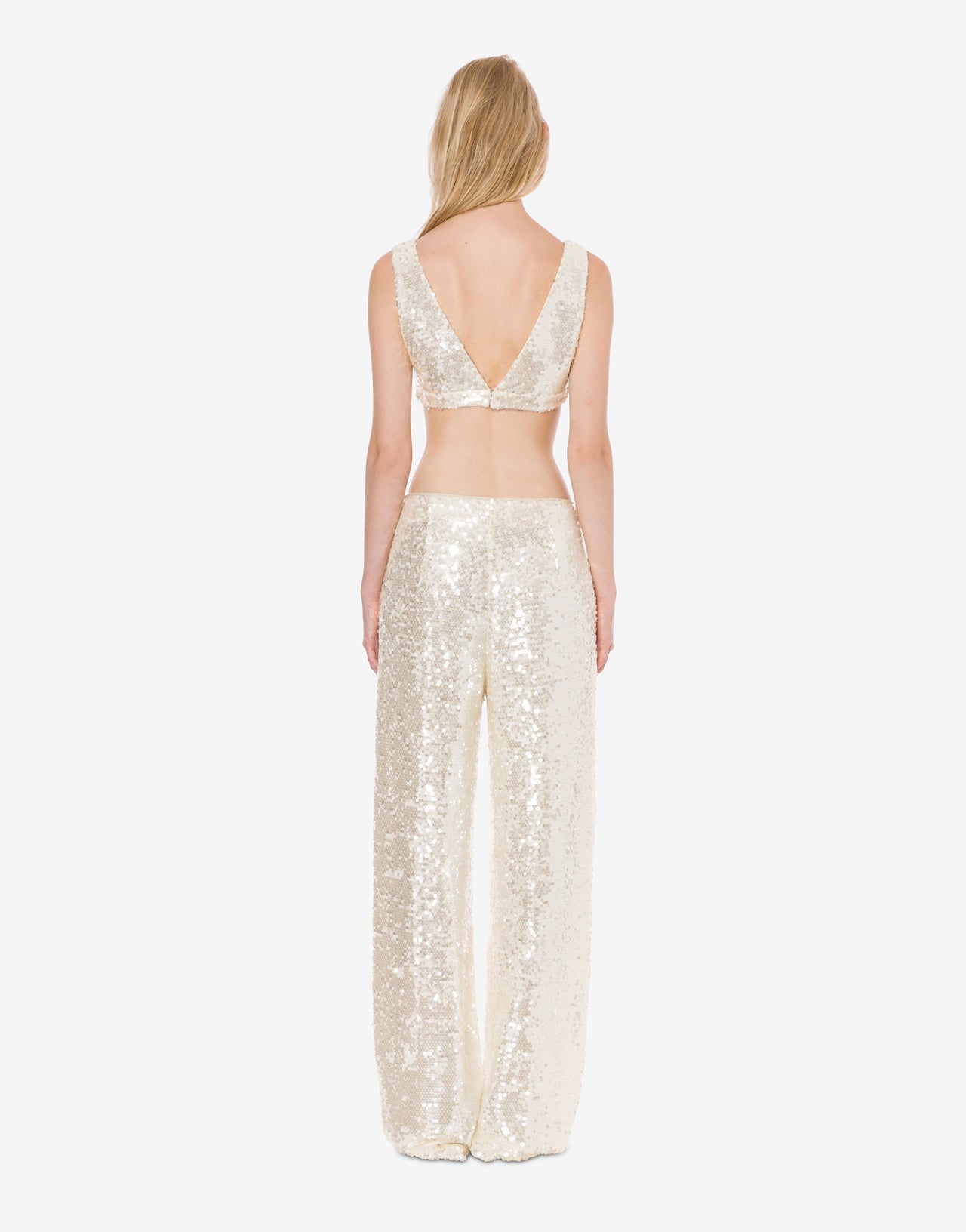 Wide trousers in paillettes