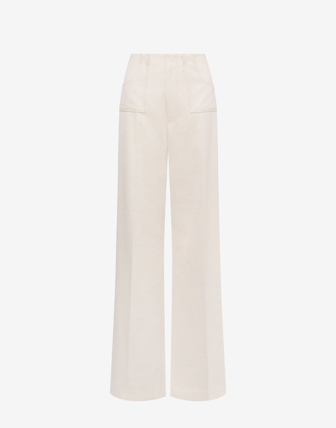 Diagonal canvas trousers