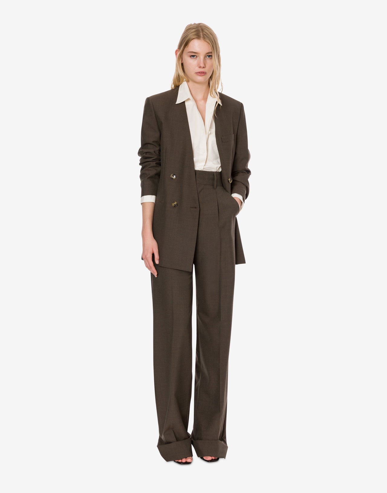 Wide trousers in cool wool blend