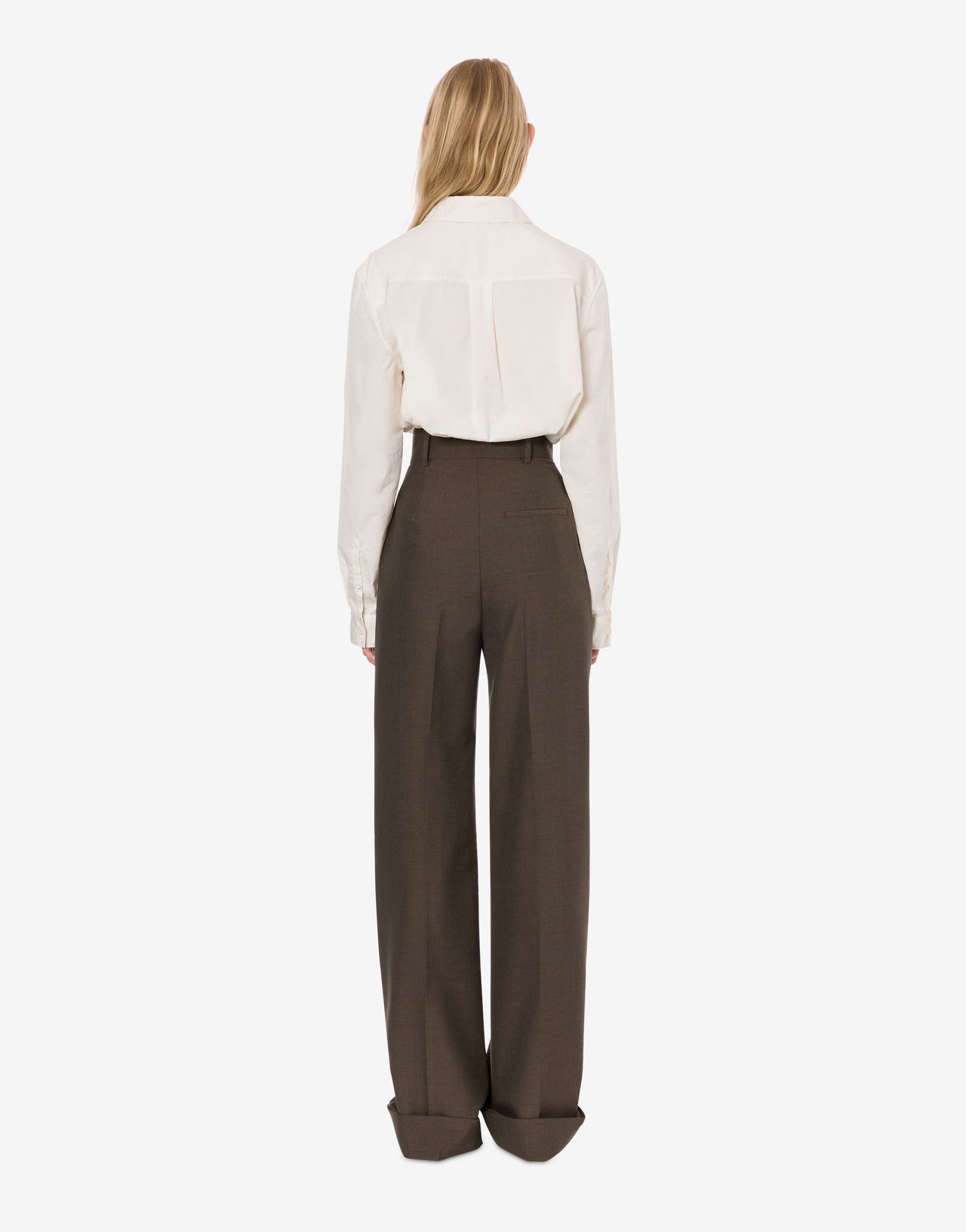 Wide trousers in cool wool blend