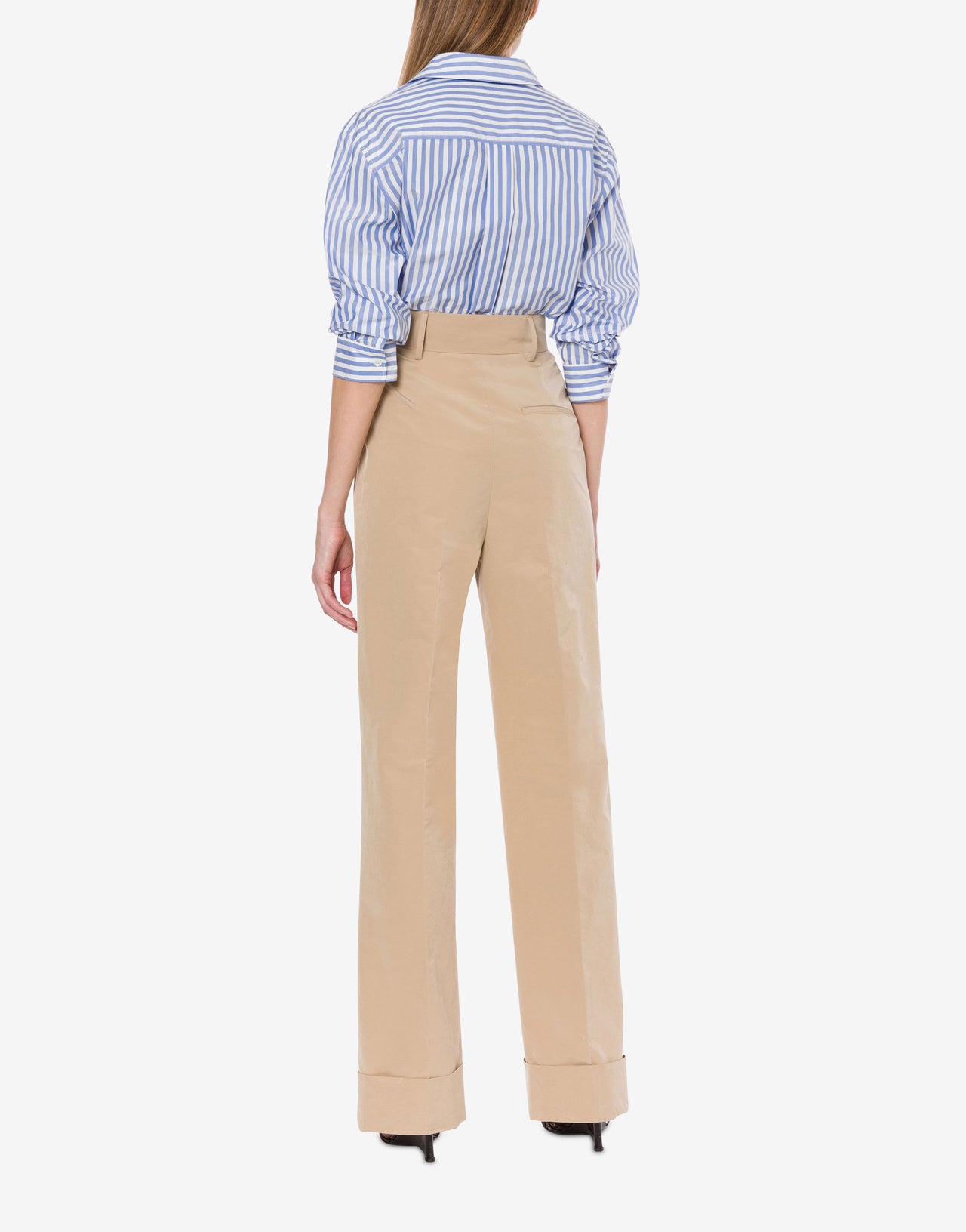 Wide trousers in technical cotton