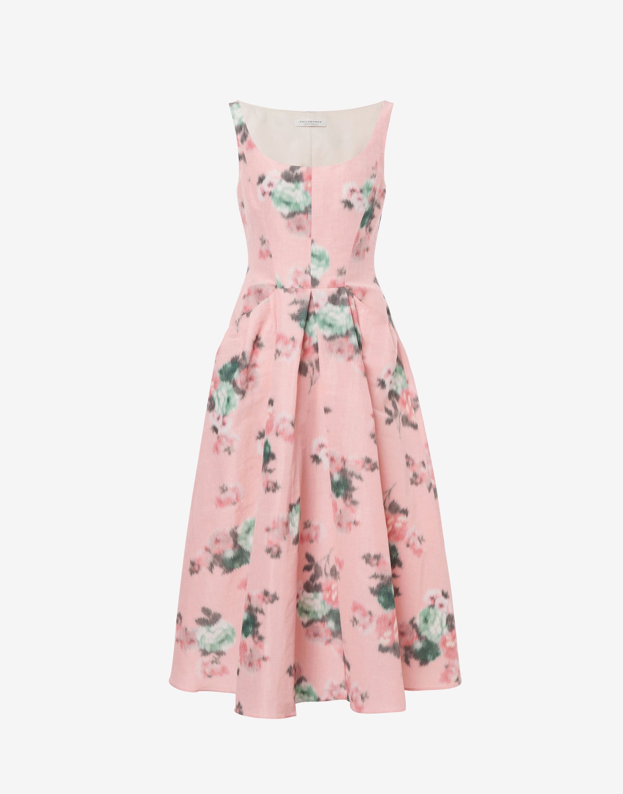 Longuette dress in taffetà floral