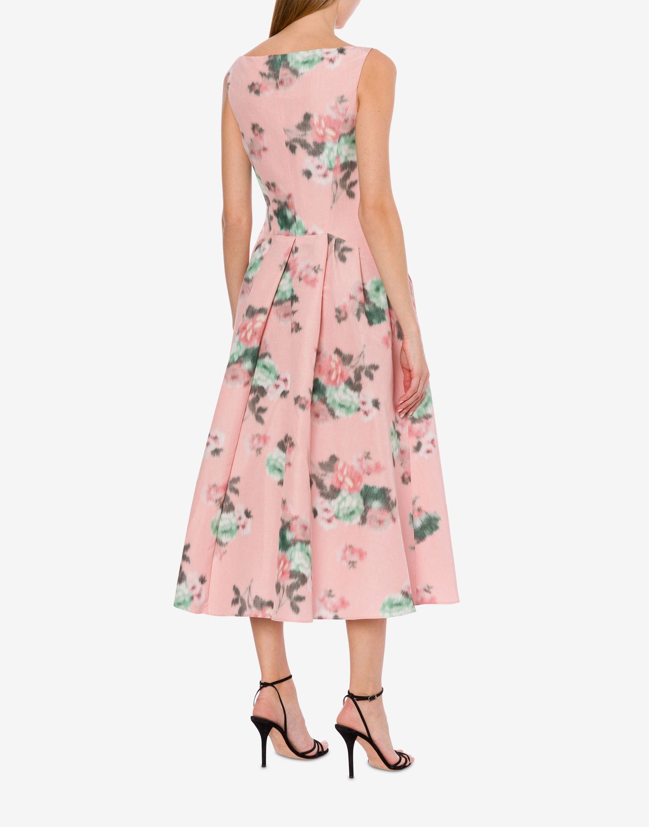 Longuette dress in taffetà floral