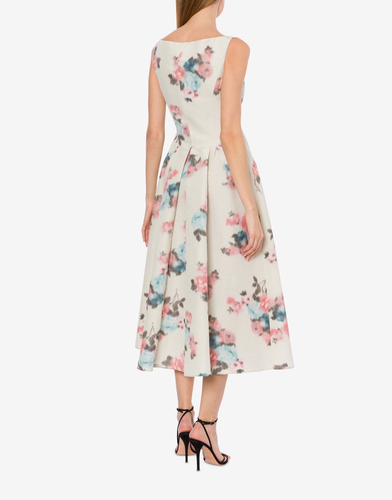 Longuette dress in taffetà floral