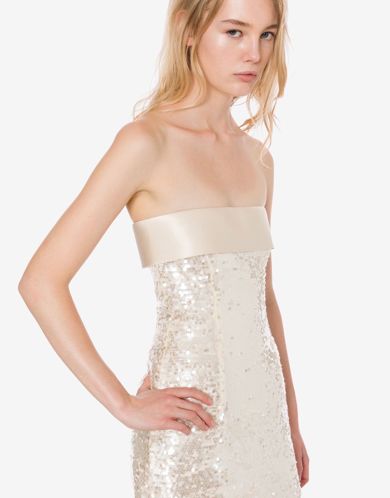 Sheath minidress in paillettes