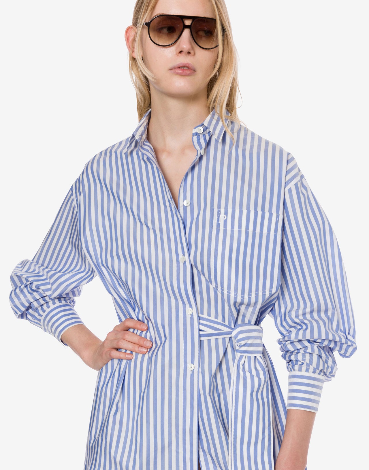 Striped cotton minidress