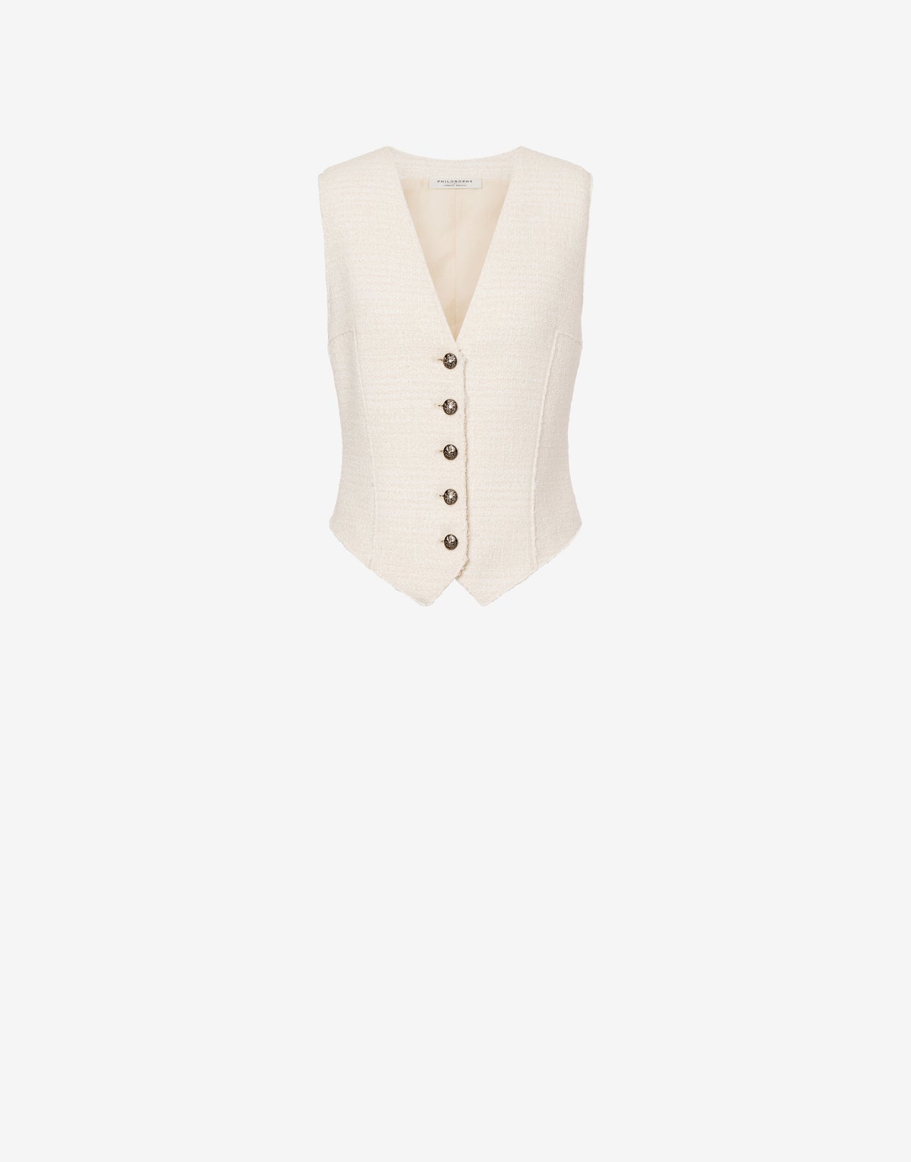 Waistcoat made of bouclé cotton blend