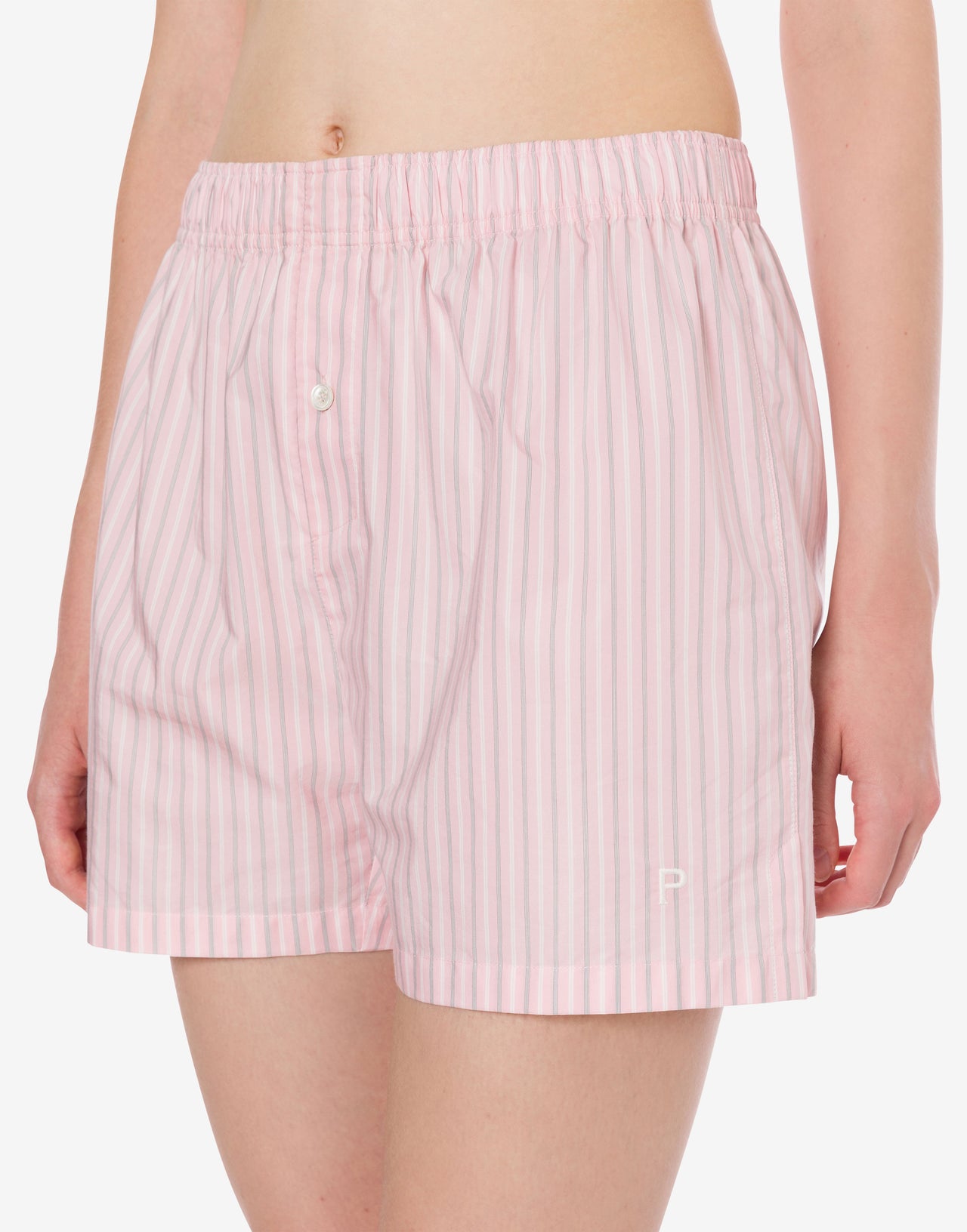 Short in striped cotton