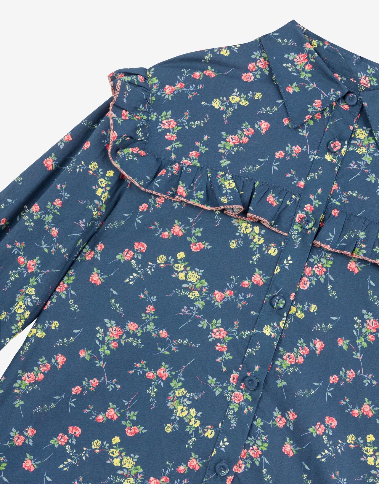 Camisa infantil de algodón con flores all over