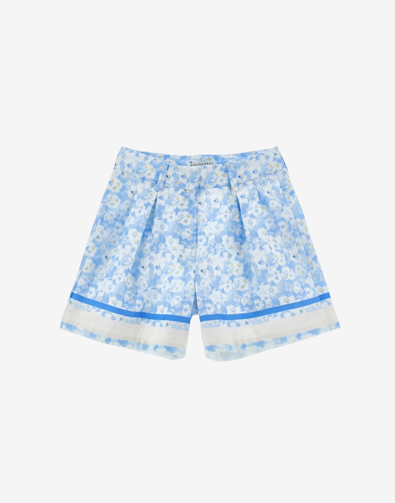 Kids cotton bermuda shorts with flower print