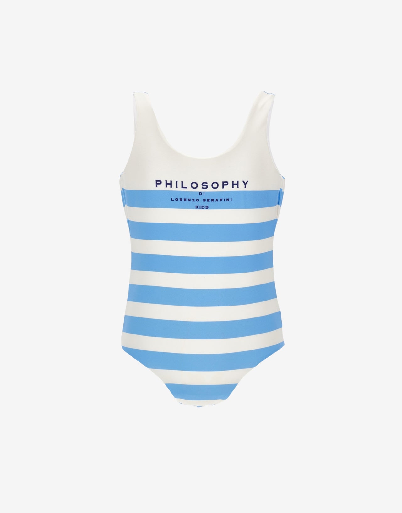 Kids striped one-piece swimming costume with logo