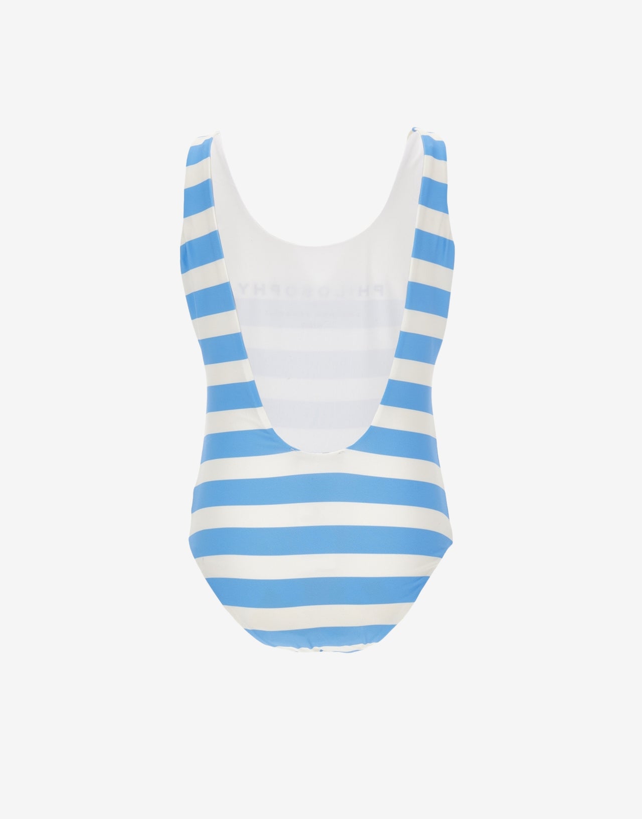 Kids striped one-piece swimming costume with logo