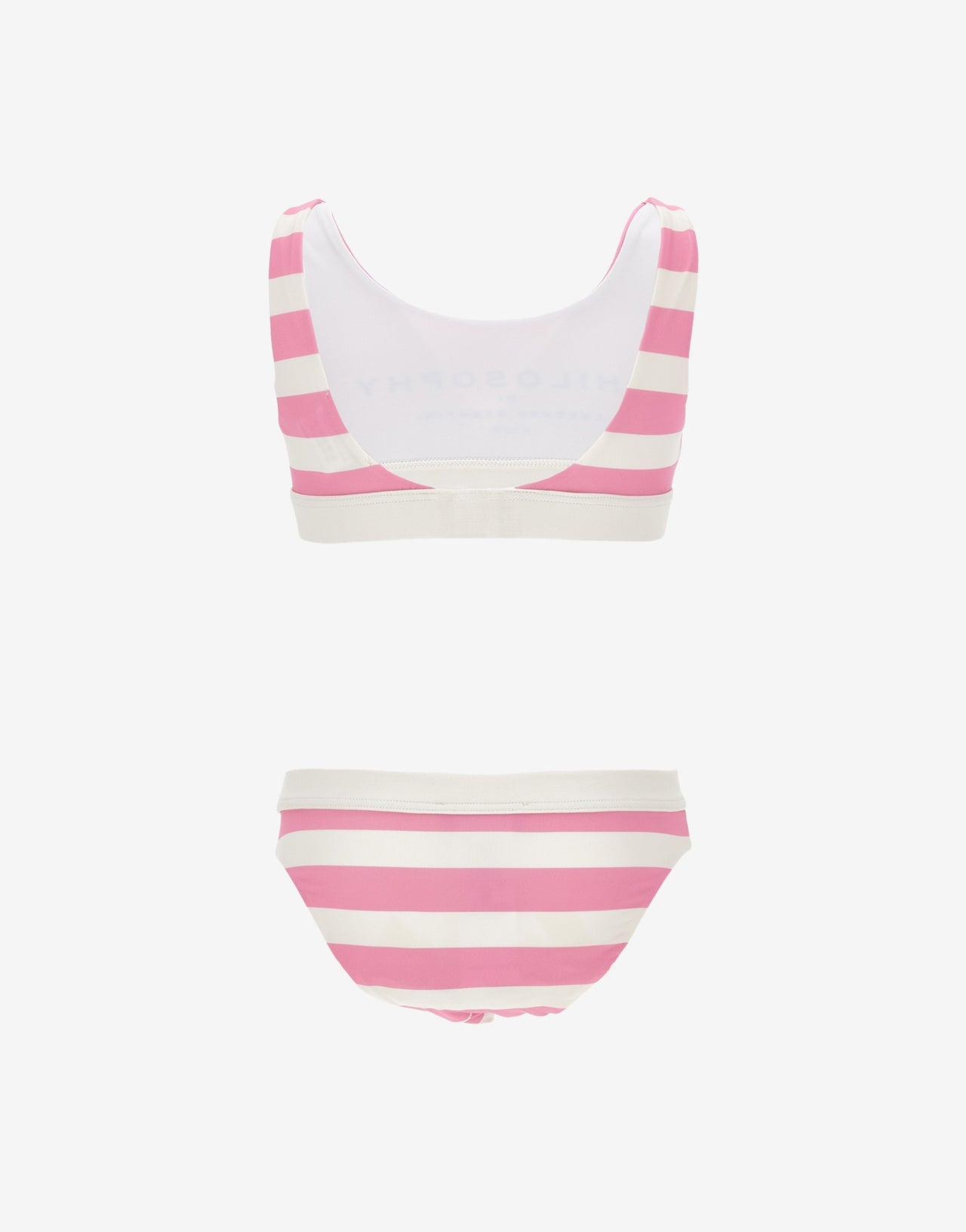 Kids two-piece striped swimming costume with logo