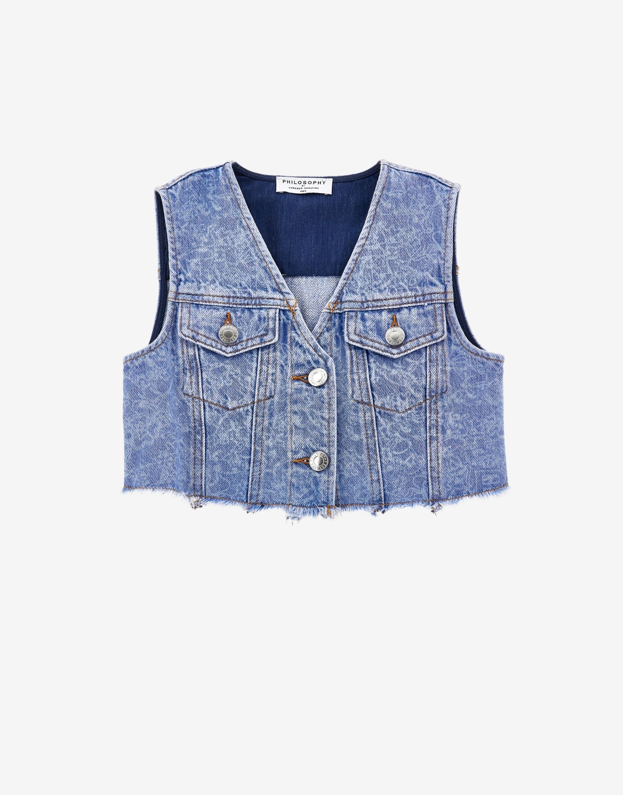 Crop-Weste aus Denim für Kinder
