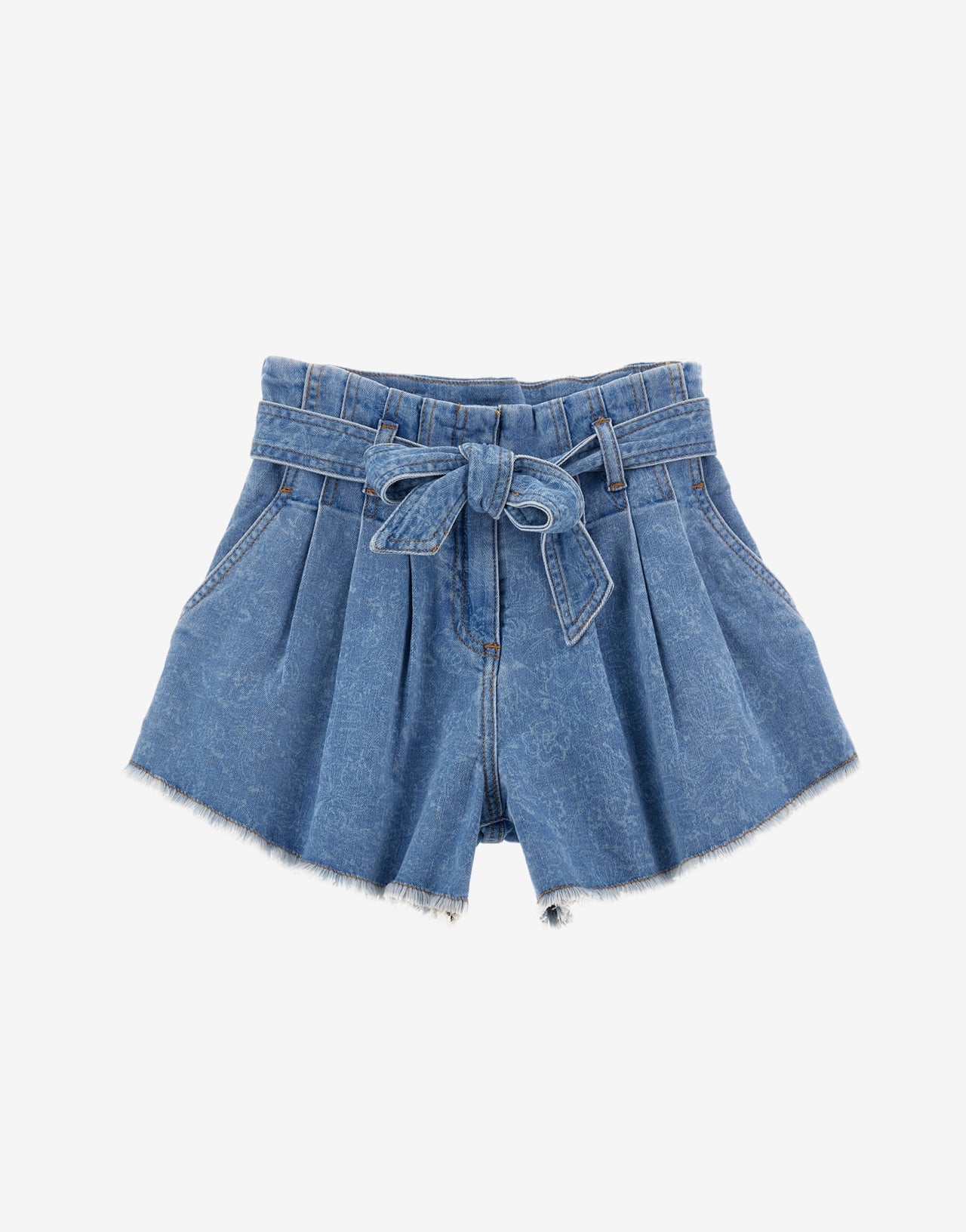 Kids denim bow shorts